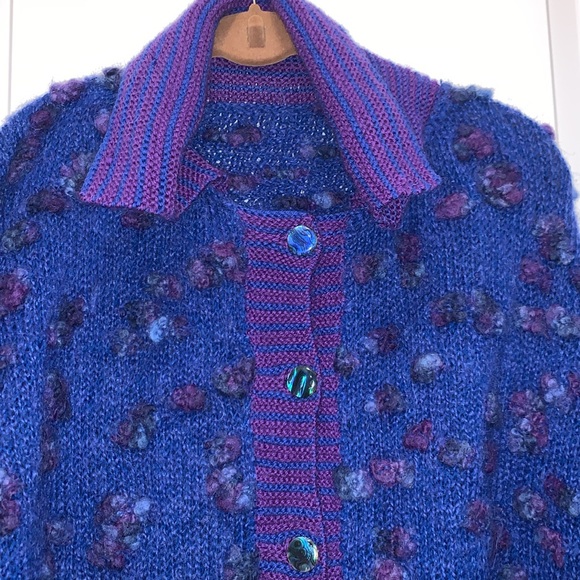 Vintage Handmade oversized reversible wool cardigan - Picture 4 of 10